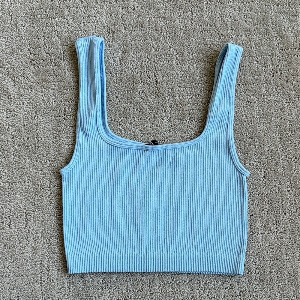 Zara Ribbed Crop Tank Top